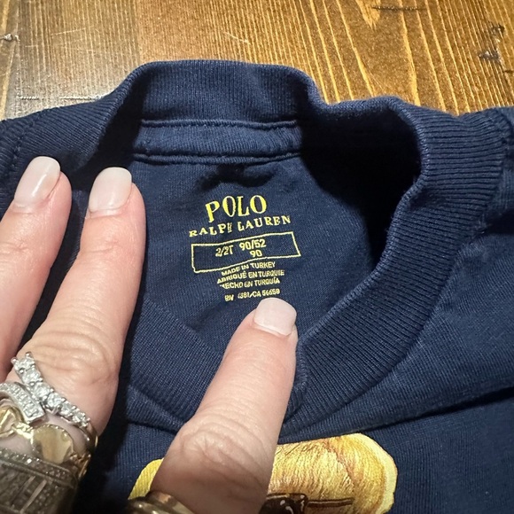 Ralph Lauren Kids Navy Blue Polo Bear T-Shirt 2T - Picture 2 of 2